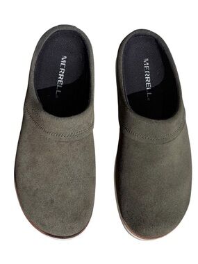 Merrell Women’s Olive Suede Slip-On Juno Clog Sz 7